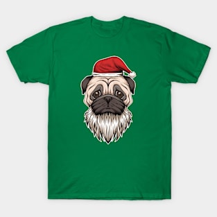 Christmas Dog With Santa Hat T-Shirt